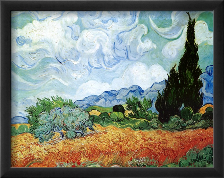 Yellow Wheat and Cypresses - Vincent Van Gogh Paintings